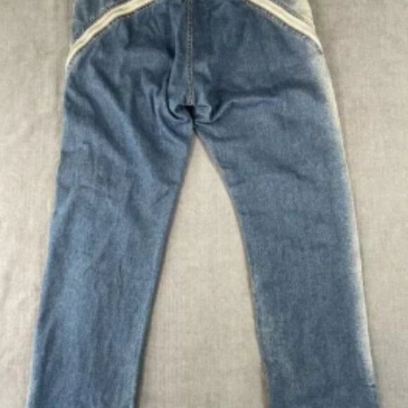 Mijko Zipper Jeans Mens 2XL Blue Gradient Baggy Denim Y2K Statement Streetwear - Picture 12 of 13